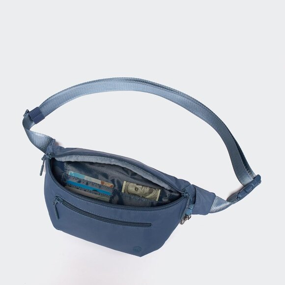 Indigo RFID-Blocking Foldable Crossbody Bag with Adjustable Strap - Picture 5 of 8